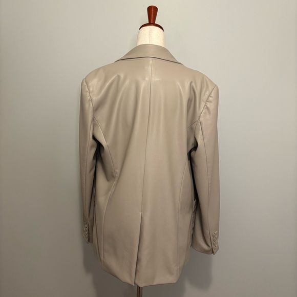 Jonathan Simkai Raelynn stretch vegan leather blazer in gray - Size L - Picture 4 of 5